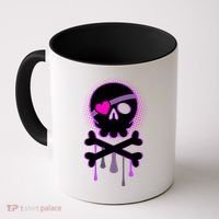 Cute Valentine Skull Eye Patch  Coffee Mug thumb 0