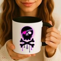 Cute Valentine Skull Eye Patch  Coffee Mug thumb 3