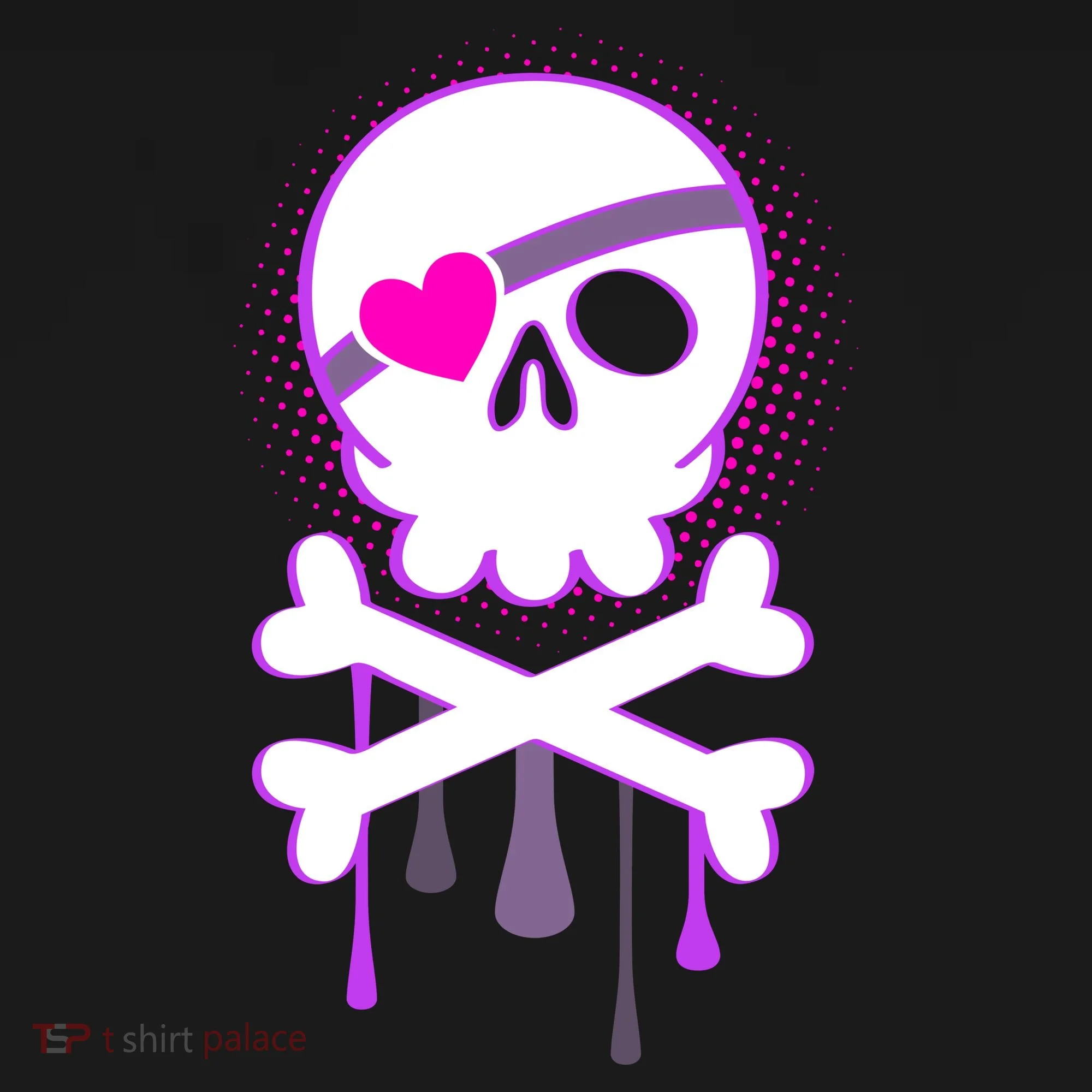 Cute Valentine Skull Eye Patch  Women's Hoodie