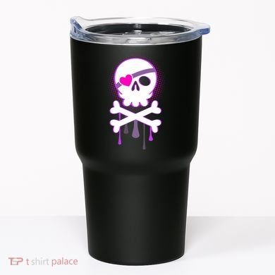 Cute Valentine Skull Eye Patch  Tumbler