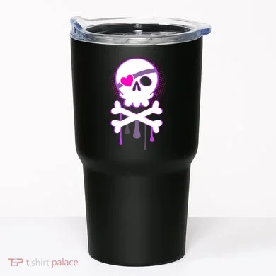 Cute Valentine Skull Eye Patch  Tumbler