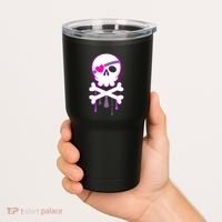 Cute Valentine Skull Eye Patch  Tumbler thumb 2