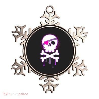 Cute Valentine Skull Eye Patch  Ornament