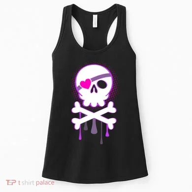 Cute Valentine Skull Eye Patch  Women's Tank Top