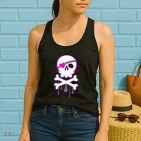 Cute Valentine Skull Eye Patch  Women's Tank Top thumb 2