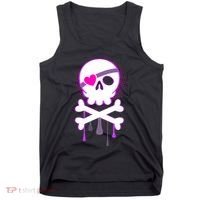 Cute Valentine Skull Eye Patch  Tank Top thumb 0