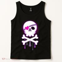 Cute Valentine Skull Eye Patch  Tank Top thumb 2