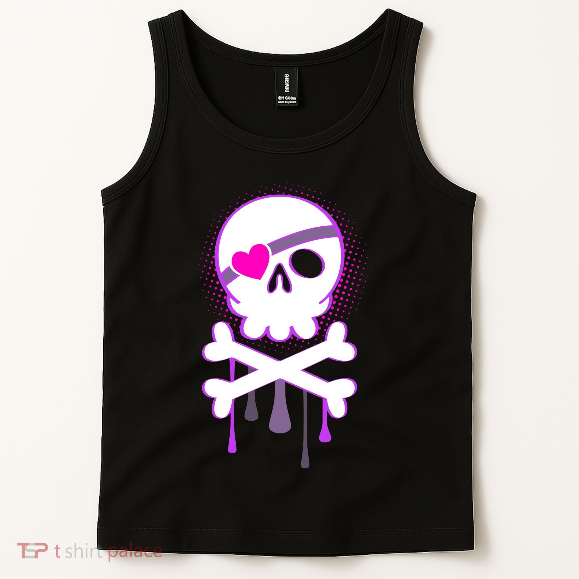 Cute Valentine Skull Eye Patch  Tank Top
