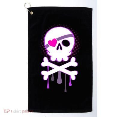 Cute Valentine Skull Eye Patch  Golf Towel