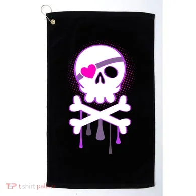 Cute Valentine Skull Eye Patch  Golf Towel