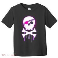 Cute Valentine Skull Eye Patch  Toddler T-Shirt thumb 0