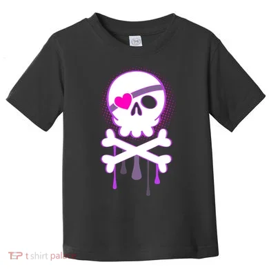 Cute Valentine Skull Eye Patch  Toddler T-Shirt