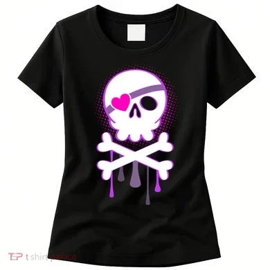 Cute Valentine Skull Eye Patch Women's T-Shirt