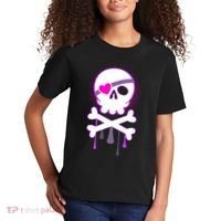 Cute Valentine Skull Eye Patch  Kids T-Shirt thumb 2