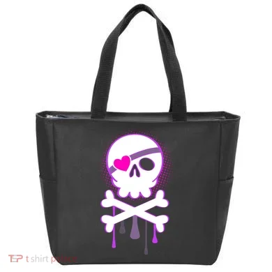 Cute Valentine Skull Eye Patch  Tote Bag