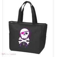 Cute Valentine Skull Eye Patch  Tote Bag thumb 3