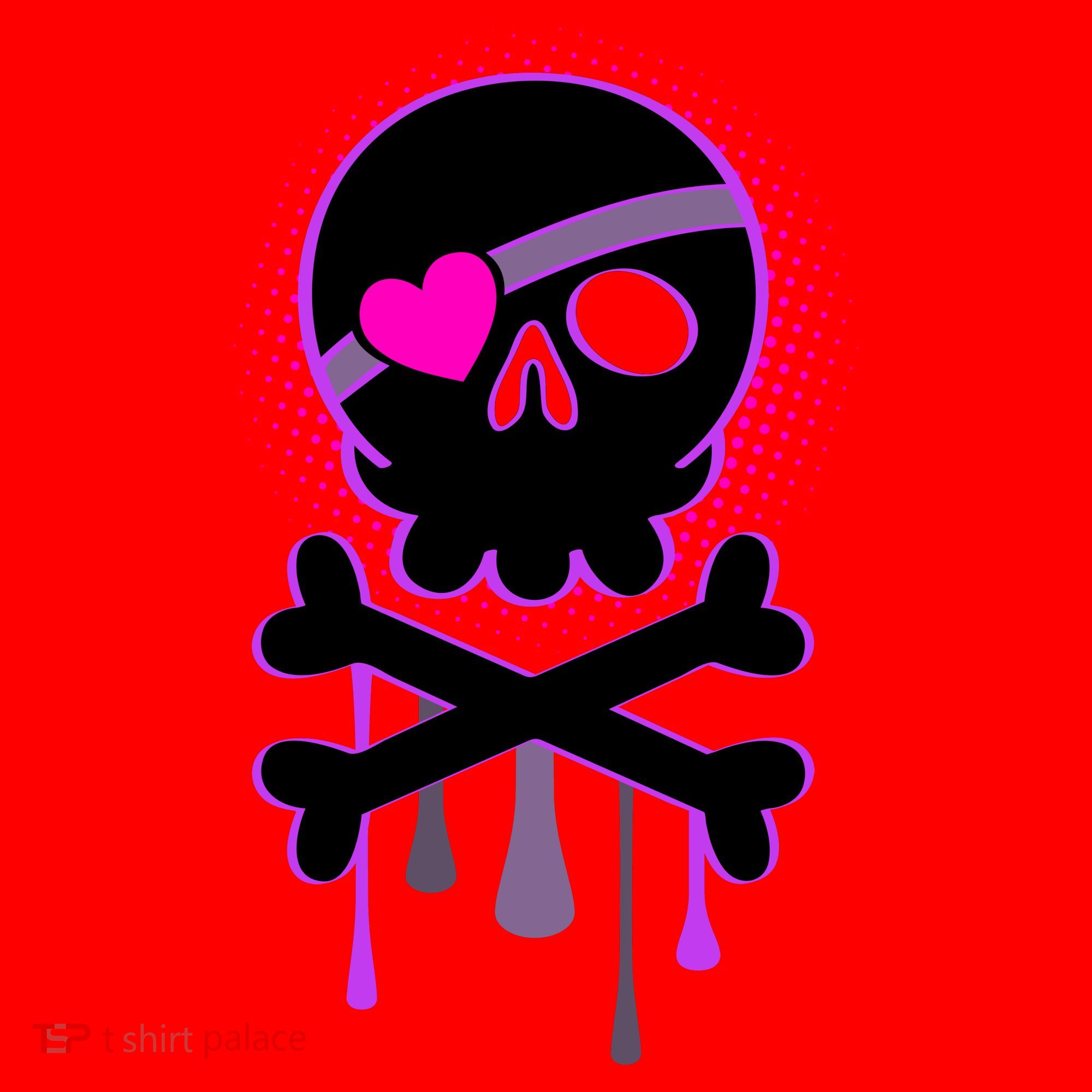 Cute Valentine Skull Eye Patch  Santa Hat