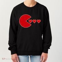 Cute Valentines Day Gamer Hear Retro Women's Sweatshirt thumb 0