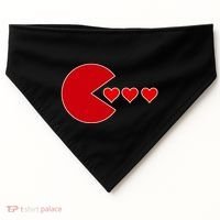 Cute Valentines Day Gamer Hear Retro USA-Made Doggie Bandana thumb 0