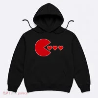 Cute Valentines Day Gamer Hear Retro Hoodie thumb 0