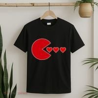 Cute Valentines Day Gamer Hear Retro T-Shirt thumb 2