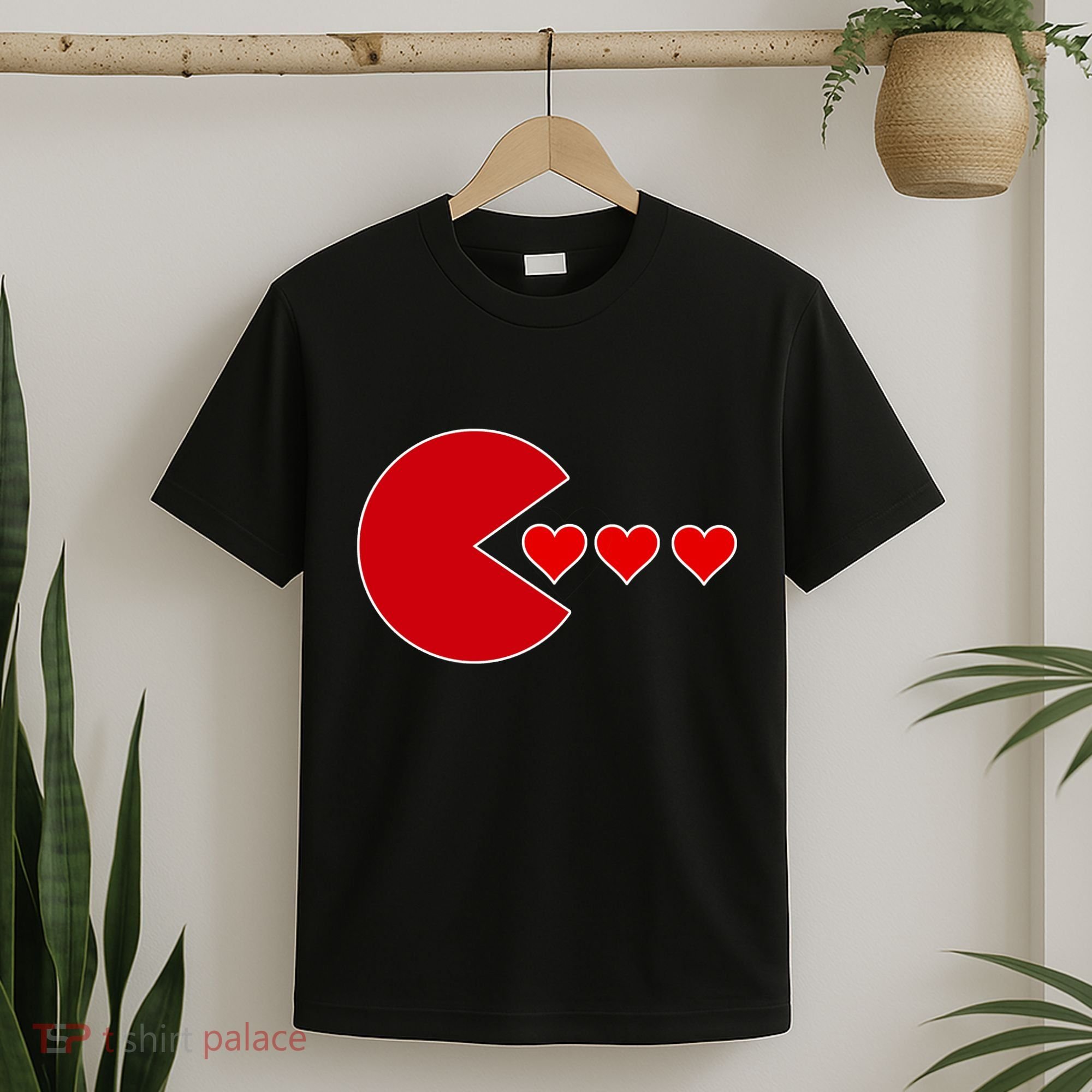 Cute Valentines Day Gamer Hear Retro T-Shirt