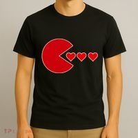 Cute Valentines Day Gamer Hear Retro T-Shirt thumb 3