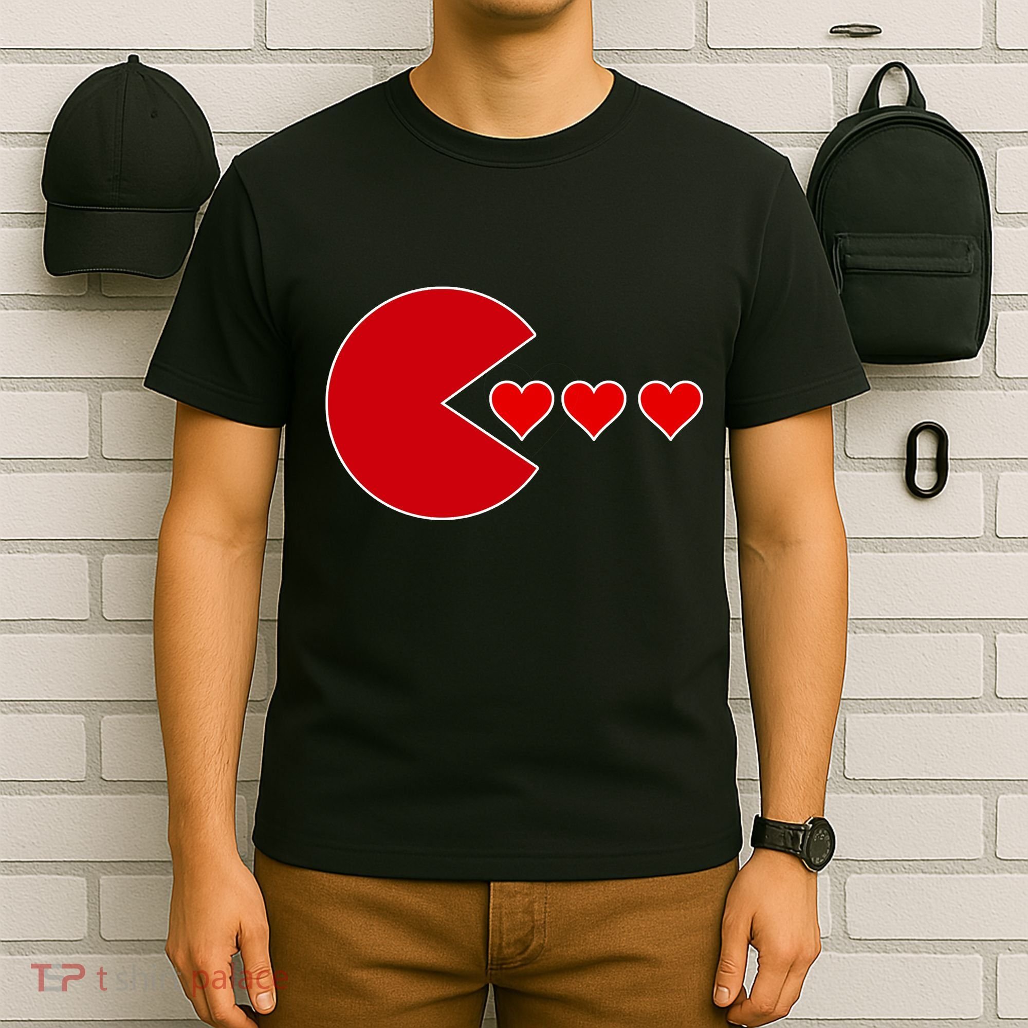Cute Valentines Day Gamer Hear Retro T-Shirt