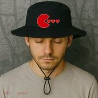 Cute Valentines Day Gamer Hear Retro Bucket Hat thumb 2