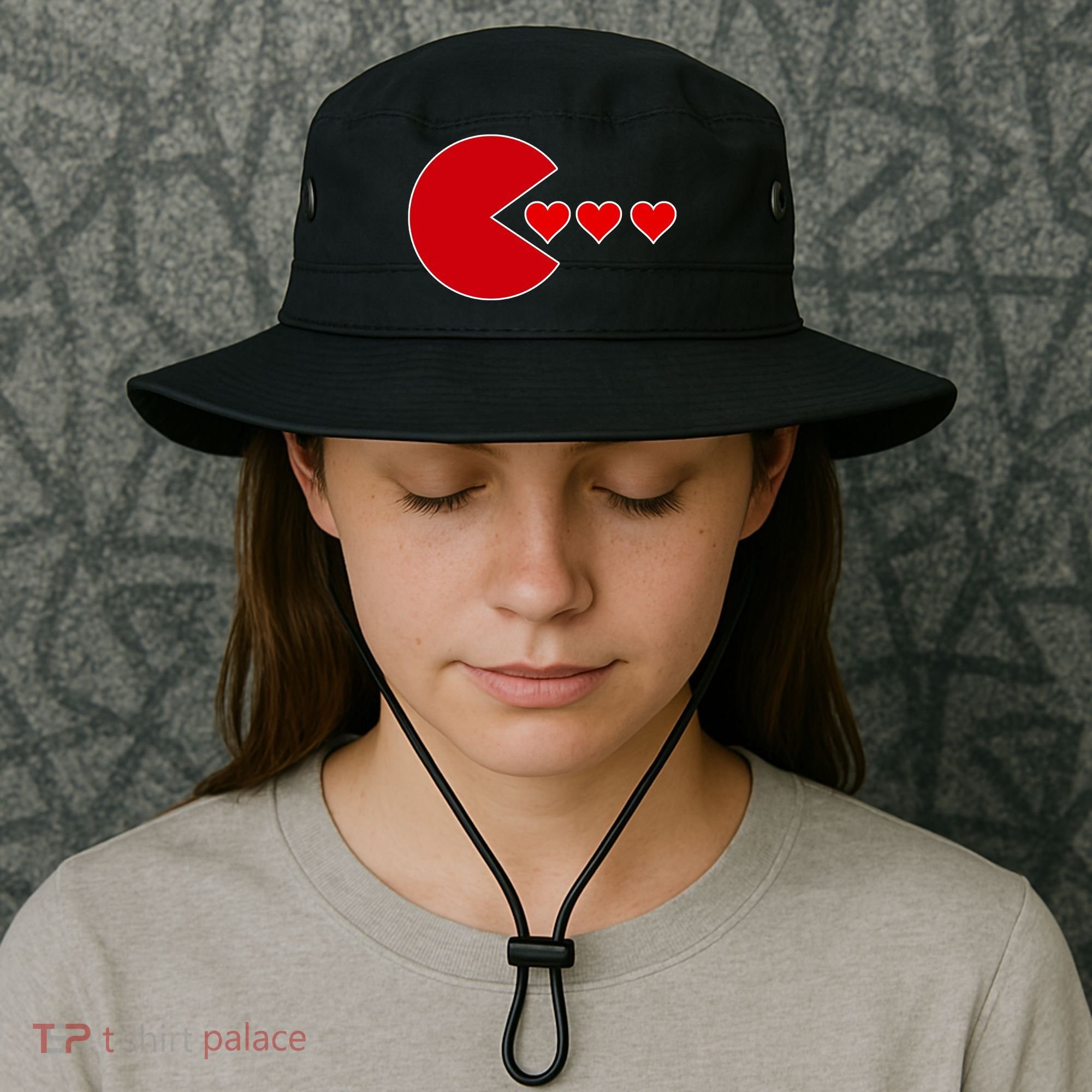 Cute Valentines Day Gamer Hear Retro Bucket Hat