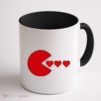 Cute Valentines Day Gamer Hear Retro Coffee Mug thumb 1