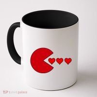 Cute Valentines Day Gamer Hear Retro Coffee Mug thumb 0