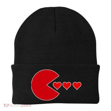 Cute Valentines Day Gamer Hear Retro Beanie