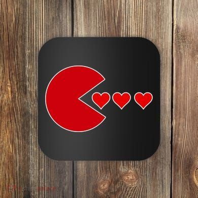 Cute Valentines Day Gamer Hear Retro Coaster