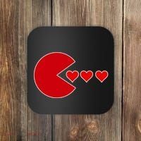 Cute Valentines Day Gamer Hear Retro Coaster thumb 0