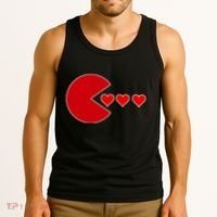 Cute Valentines Day Gamer Hear Retro Tank Top thumb 3
