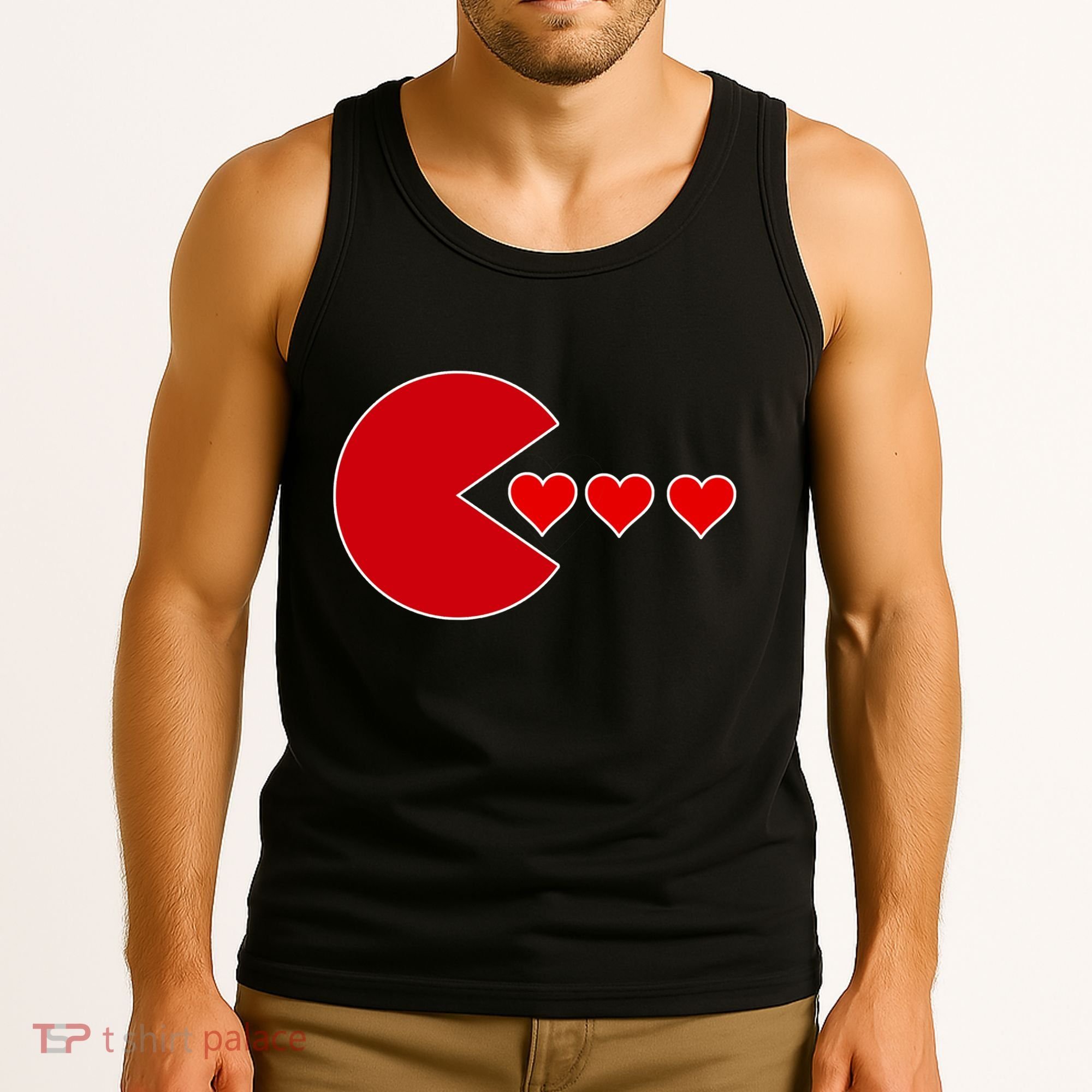 Cute Valentines Day Gamer Hear Retro Tank Top