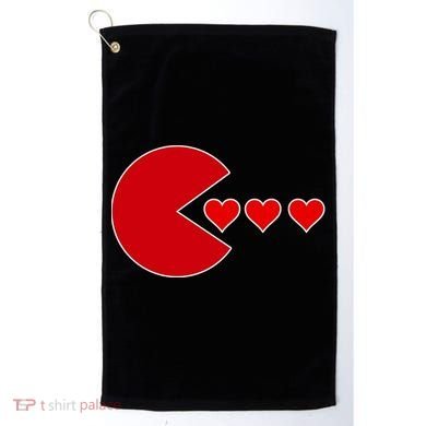 Cute Valentines Day Gamer Hear Retro Golf Towel