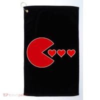 Cute Valentines Day Gamer Hear Retro Golf Towel thumb 0