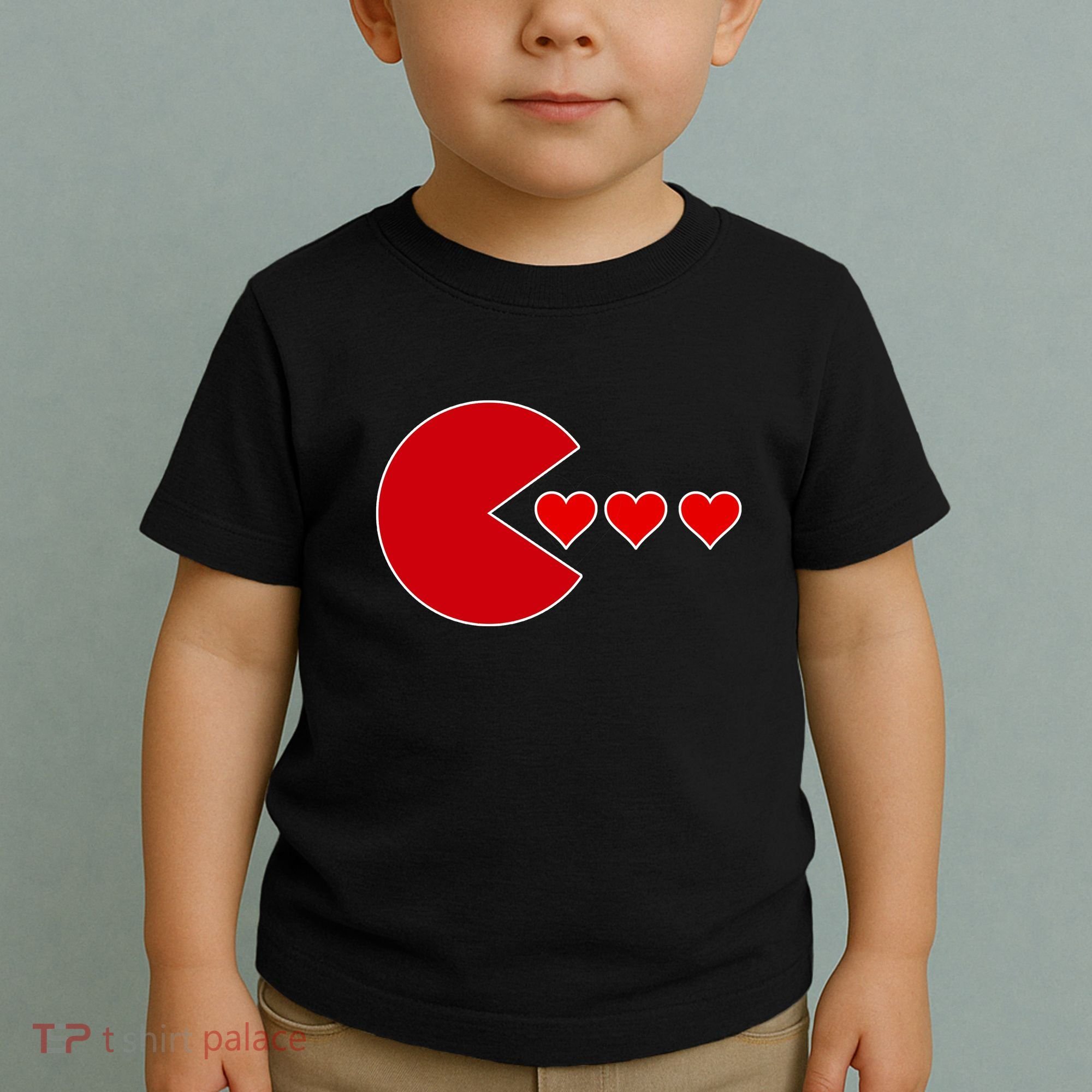 Cute Valentines Day Gamer Hear Retro Toddler T-Shirt