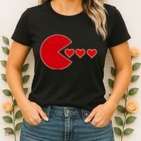 Cute Valentines Day Gamer Hear Retro Women's T-Shirt thumb 2