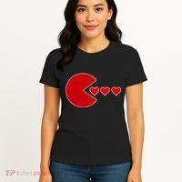 Cute Valentines Day Gamer Hear Retro Women's T-Shirt thumb 4