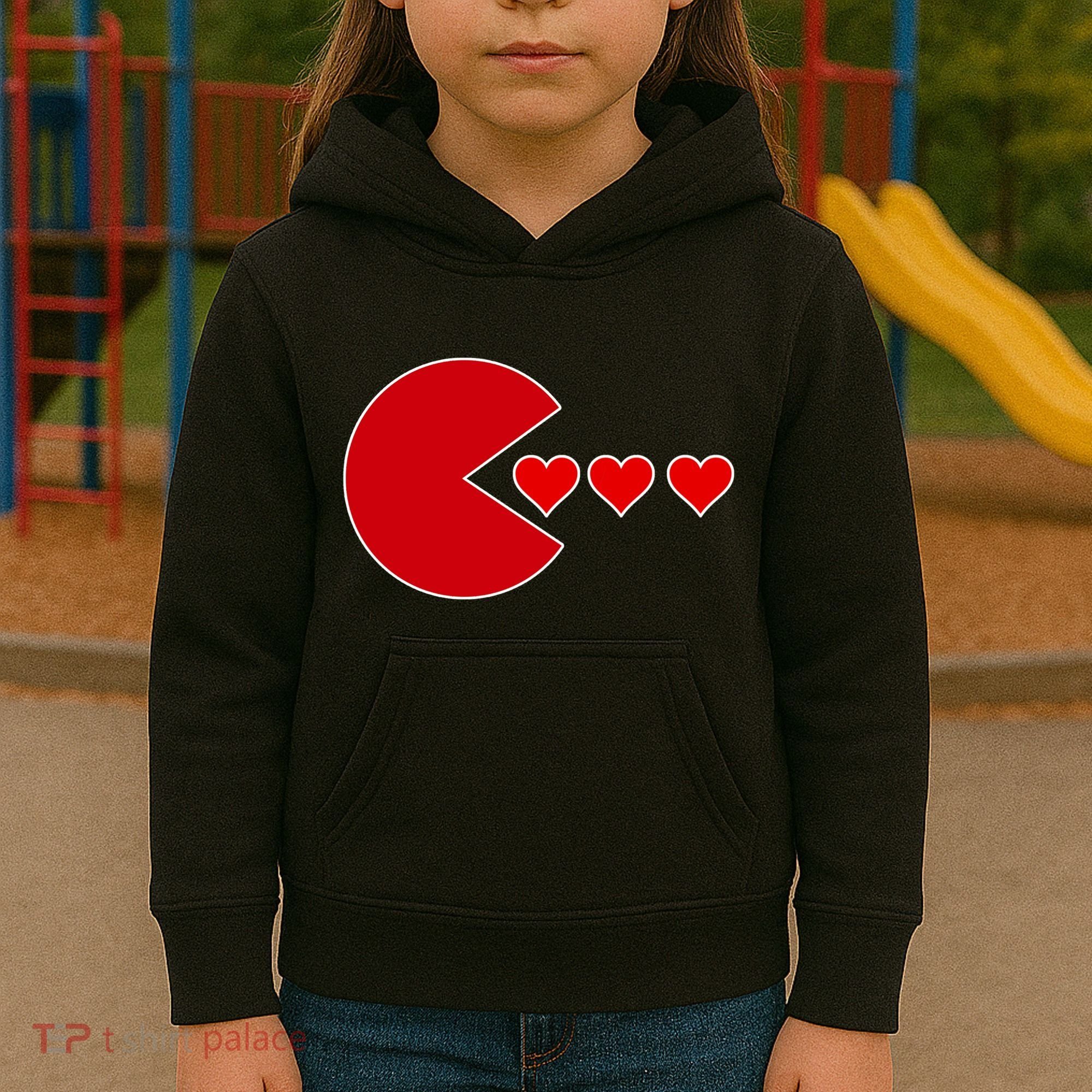 Cute Valentines Day Gamer Hear Retro Kids Hoodie