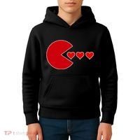 Cute Valentines Day Gamer Hear Retro Kids Hoodie thumb 4
