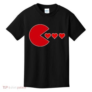 Cute Valentines Day Gamer Hear Retro Kids T-Shirt