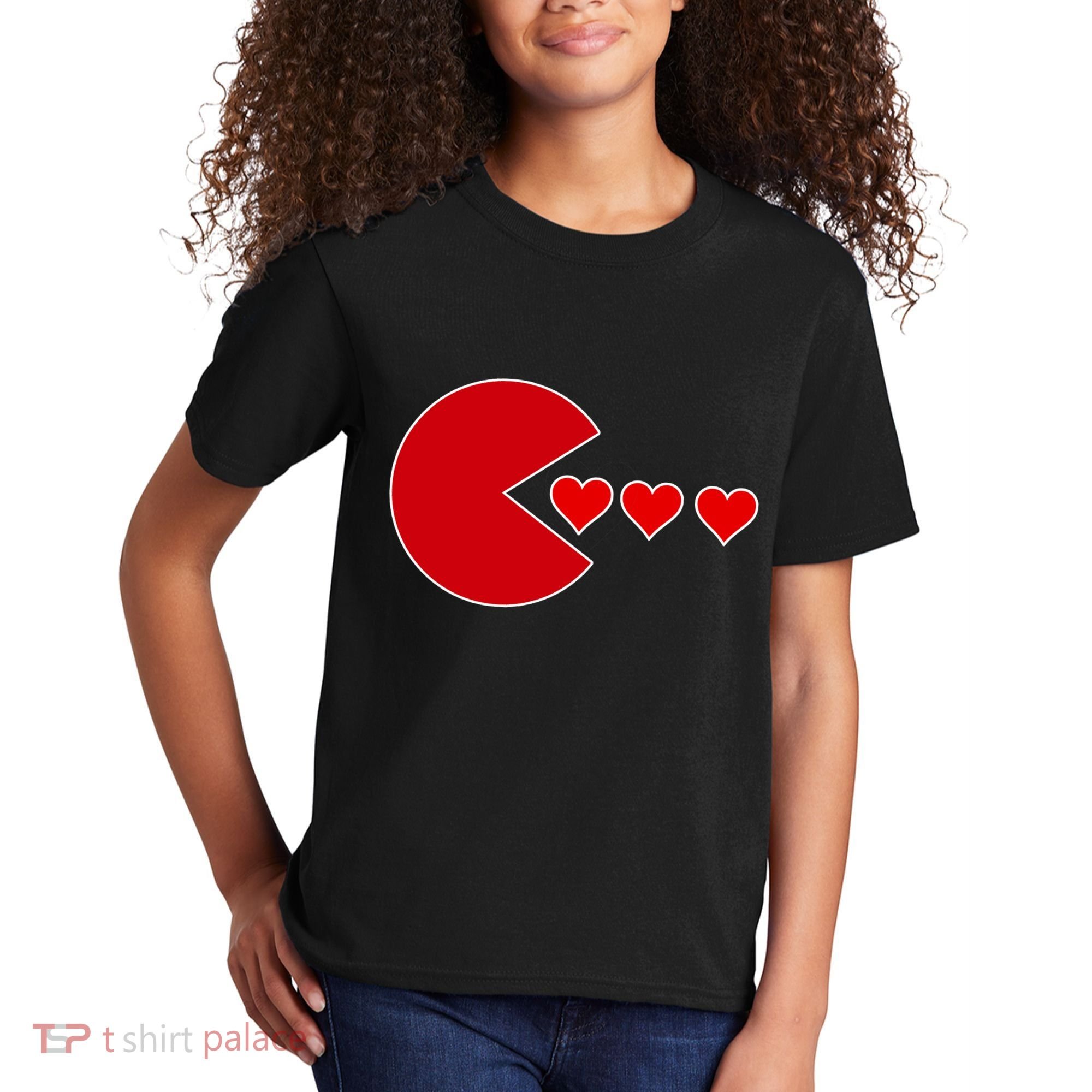 Cute Valentines Day Gamer Hear Retro Kids T-Shirt