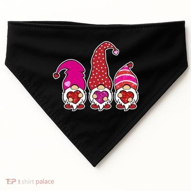 Cute Valentine's Day Gnomes USA-Made Doggie Bandana