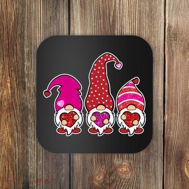 Cute Valentine's Day Gnomes Coaster