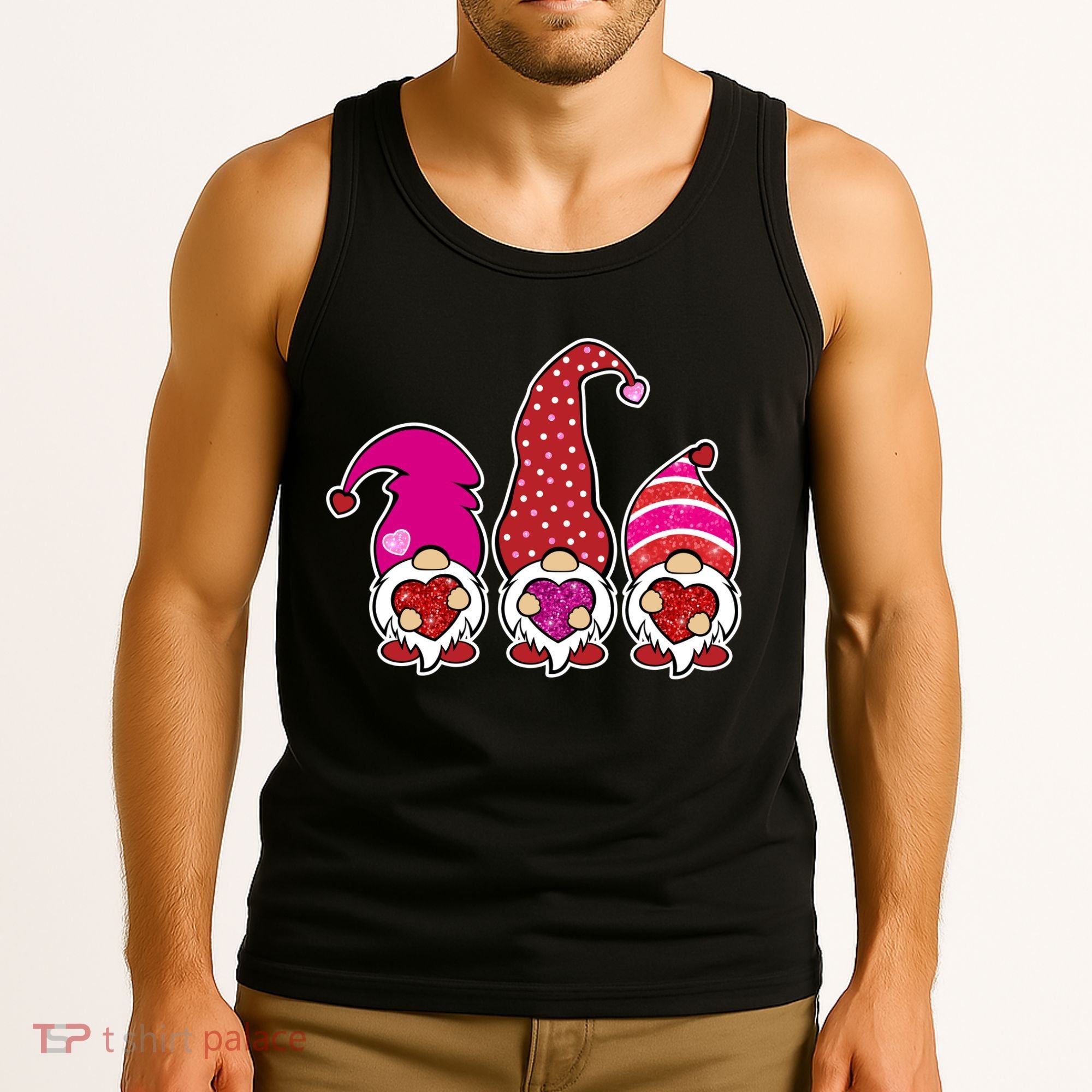 Cute Valentine's Day Gnomes Tank Top