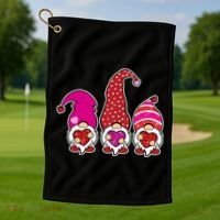 Cute Valentine's Day Gnomes Golf Towel thumb 1